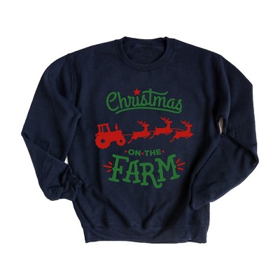 Simply Sage Market Women's Graphic Sweatshirt Christmas On The Farm Tractor