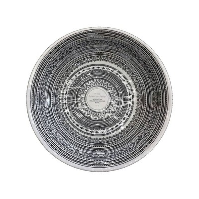 Moroccan Black & White Melamine 7" Cereal/Pasta Bowls, Set of 4