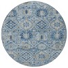 Denim Blue And Gold Floral Medallion Washable Indoor Outdoor Area Rug - 4 of 4