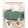 VEVOR Cat Litter Box Enclosure for Multi Cats, 47.2 in Hidden Litter Box Cabinet with 4 Doors & 2 Entries, Indoor Cat Washroom, Green - 4 of 4