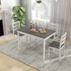 Costway 5-Piece Dining Set Solid Wood Kitchen Furniture with Rectangular Table & 4 Chairs Natural/Coffee/Grey - 2 of 4