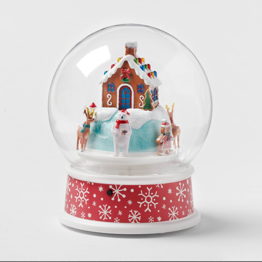 9.8" Animated Gingerbread House Snow Globe Christmas Decorative Prop - Wondershop™