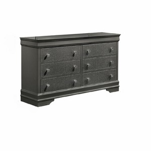 Blaze Modern Style 6-Drawer Dresser Made with Wood in Metallic Gray (Only Dresser) same as G150108706 (NJ inventory) - 1 of 1