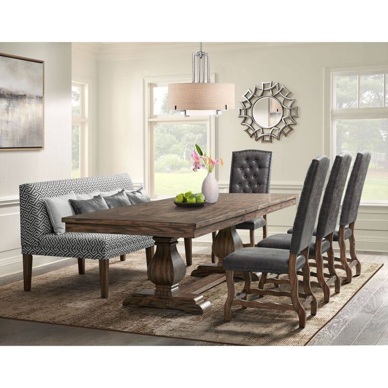 Hayward Rectangle Standard Height Extendable Dining Table Walnut - Picket House Furnishings, 3 of 9