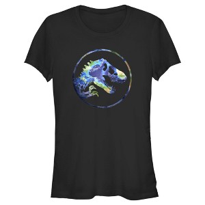 Juniors Womens Jurassic World Earth Day T. Rex Logo T-Shirt - 1 of 4
