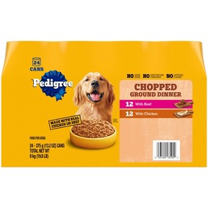 Pedigree Chopped Ground Dinner Chicken and Beef Flavor Variety Pack Wet Dog Food - 13.2oz - 1 of 4