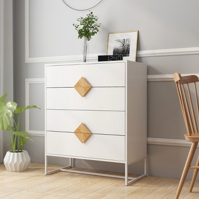 Accent Cabinet Modern with Square Handles and 4 Drawers for Bedroom 31.5in-3irtyhousy