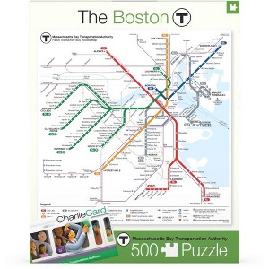 New York Puzzle Company Boston T Map 500 Piece Puzzle - 1 of 4