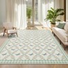 Washable Modern Butterfly Floral Rug Non Slip Low Pile Rug Soft Throw Floor Cover Foldable Indoor Carpet for Living Room Bedroom - 2 of 4