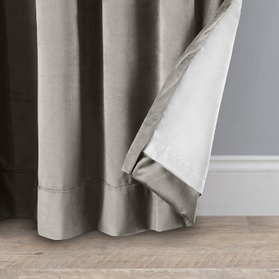 Slate Grey Velvet Scalloped Valance with Blackout Lining