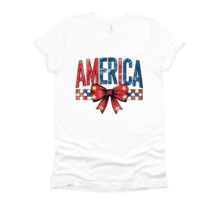 Simply Sage Market Coquette America Checkered Short Sleeve Tee - 1 of 4