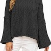 Anna-Kaci Women's Cable Knit Pullover Sweater with Relaxed Fit and Wide Cuff Sleeves - 2 of 4