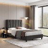 Jojoka Bed Frame with Headboard Adjustable,Modern Velvet Upholstered Platform Bed Frame with Wooden Slat Support - 2 of 4