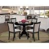 HomeStock 5-Piece Natural Oak Finish Solid Wood Top Dining Table with 4 Parson Chair - 2 of 4