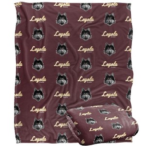 Loyola University Chicago Logo Pattern Silky 50x60 Blanket, 1 Sided 50x60 - 1 of 4