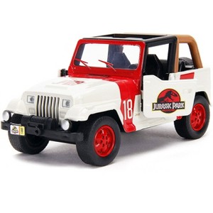 Jada Jurassic Park Jeep Wrangler 1:32 Die-Cast Pullback Car with Opening Doors, Ages 8+ - 1 of 3