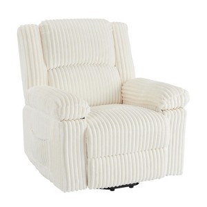 Corduroy Recliner Chair, Manual Adjustable Recliner Sofa with Handle, Pillow Top Arms, Thick Padding, Side Pocket, 400Lbs Capacity - 1 of 4