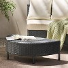 GDFStudio Harper Outdoor Wicker Half-Round Coffee Table - 2 of 4