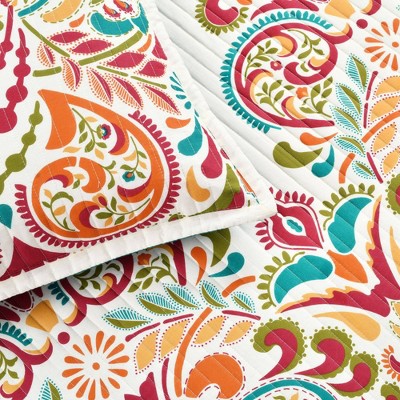 Lush Decor King 3pc Clara Quilt Set Lush Décor: Cotton Damask Reversible Bedding Set with Shams, Machine Washable — фото 5