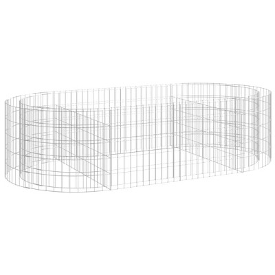 Silver Galvanized Iron Arched Gabion Basket Garden Barrier