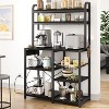 Industrial Kitchen Bakers Rack with Power Outlet,6-Tier Space-Saving Microwave Stand - 3 of 4
