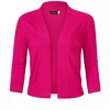 Women’s 3/4 Sleeve Cropped Cardigan Sweaters Open Front Knit Short Bolero Shrugs - 2 of 4