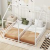 PAGED Modern Metal Floor Bed, Twin Size Bed Frame with Fence, House Shaped Double Bed for Boy and Girl, No Box Spring Needed - 2 of 4
