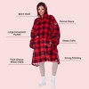 Catalonia Women's Oversized Flannel Blanket Hoodie - Cozy Wearable Plush Fleece Pullover, Soft Lounge Sweatshirt for Home, Camping, Outdoor Comfort - 3 of 4