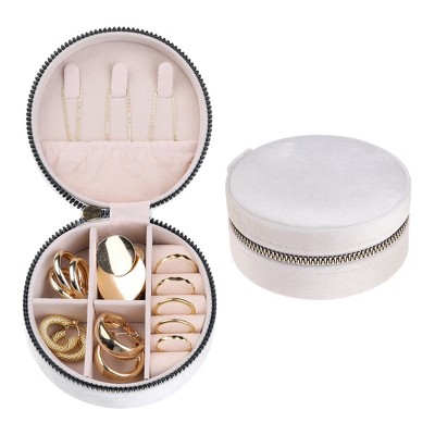 Unique Bargains Travel Gifts Small Portable Plush Velvet Jewelry Organizer