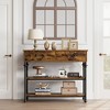 Entrance console table,small entrance table with 2 drawers, narrow sofa table with living room storage rack - 2 of 4