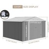 12x10 FT Outdoor Metal Storage Shed Garden Tool House With Lockable Doors and Ven - 2 of 4