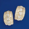 Ross-Simons 3.00 ct. t.w. Round and Baguette Diamond Hoop Earrings in 18kt Gold Over Sterling - 4 of 4
