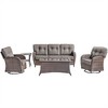 Gymojoy 5 Pieces 3 Seater Sofa Table with Swivel Chairs - 3 of 4