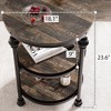 3-Tier Round Side Table, Living Room Accent Tables for Small Spaces, Small Corner Table with Storage Shelves, Metal Legs - 4 of 4
