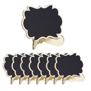 Unique Bargains Wood Mini Chalkboard Tags with Easel Stand Wedding Message Board Sign 8 Pcs - 1 of 4