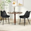 Costway Dining Chair Set of 4 Faux Leather Upholstered Kitchen Chairs with Metal Legs Black/Gray/Green - 2 of 4