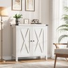 Farmhouse Storage Cabinet with Doors and Adjustable Shelves, 30" Rustic Oak Buffet Sideboard - 2 of 4