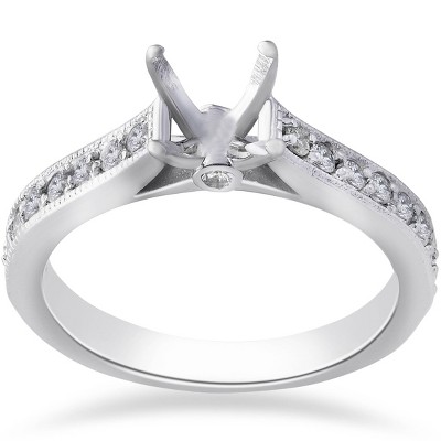 Pompeii3 1/3ct Diamond Engagement Semi Mount Ring 14K White Gold