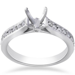 Pompeii3 1/3ct Diamond Engagement Semi Mount Ring 14K White Gold - 1 of 4