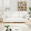 Couches for Living Room, 84 Inch Sofas for Living Room with 2 Removable Pillow Curved Armrests, Minimalist Comfy Teddy Fleece Small Couch - 2 of 4