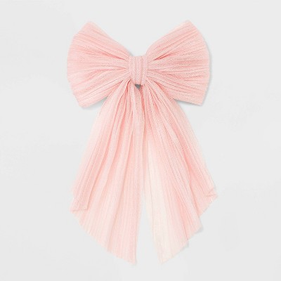 Chiffon Bow Barrette Hair Clip - A New Day™ Pink