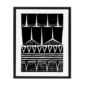 Kate and Laurel Sylvie Modern Block Print Framed Canvas by Statement Goods, 18x24, Black - 1 of 4