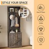 77" Coat Rack Freestanding, Entryway Hall Tree with Shoe Storage, 5 Hooks, 2 Open Cubbies & Shoe Cabinet - 4 of 4