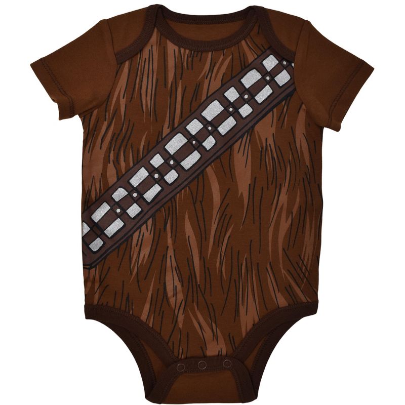 Star Wars Darth Vader Chewbacca Stormtrooper R2-D2 C-3PO Baby Boys 5 Pack Bodysuit , 2 of 7