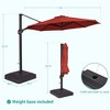 Sonkuki 11FT Outdoor Cantilever Patio Umbrella w/Base and Aluminium Pole, 360° Rotation and Infinite Canopy Angle Adjustment - 3 of 4