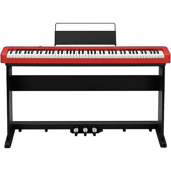 Casio CDP-S160 Digital Piano With Matching CS-470P Stand and Triple Pedal Red