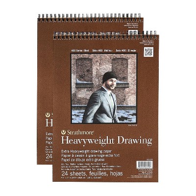 Strathmore 400 Series Heavyweight Drawing Paper 9 in. x 12 in. Pad of 24 Sheets 2/Pack