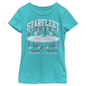 Girl's Star Trek: The Original Series Starfleet Academy Enterprise Boldly Go T-Shirt - 1 of 4