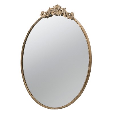 GlasFlength Decorative Wall Mirrors Baroque Inspired Full Length Mirror with Ornate Frame for Bathroom Living Room, Gold, 36"*1.5"*38.5"