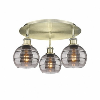 Rochester - 3 Light Flush Mount In Industrial Style-8.88 Inches Tall and 17.63 Inches Wide